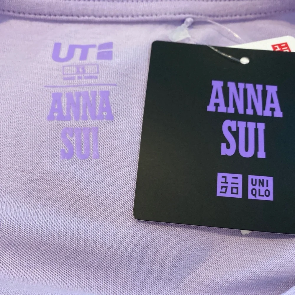 Uniqlo x Anna Sui Women Short Sleeve Tunic Purple - Picture 7 of 9